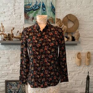 Saint Laurent Paris Floral Silk Button-Up Blouse (Luxury Pre-Owned)